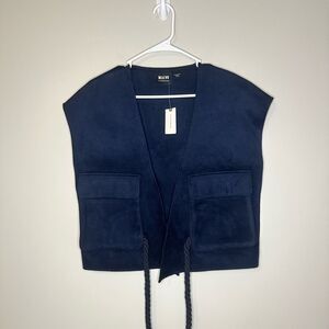 Maeve | navy blue vest one size with rope braid